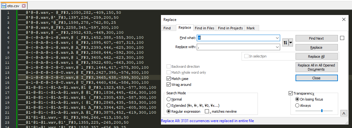 CSV method example