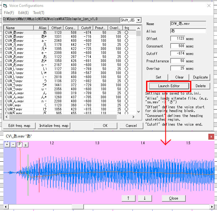 UTAU OTO Editor